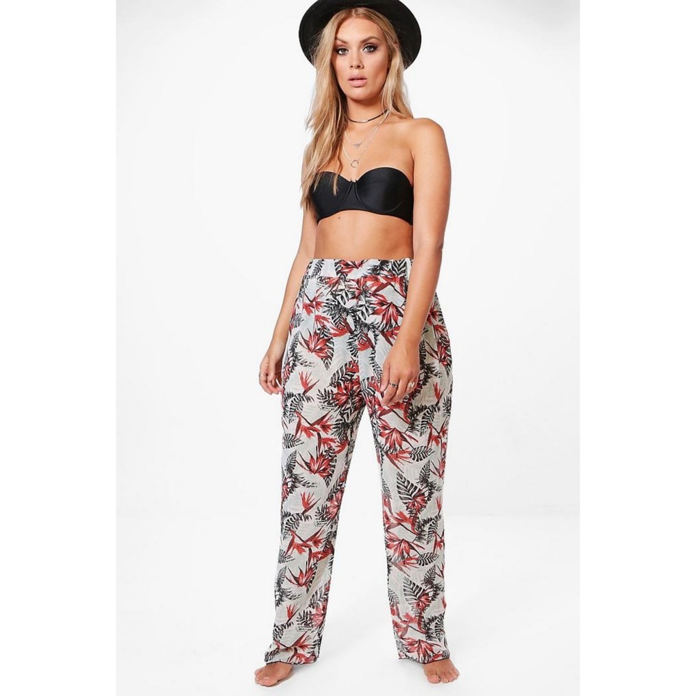 Tropical Print Beach Trousers Cover up pants